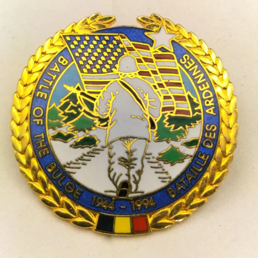 WWII Battle of the Bulge 50th Anniversary Commemorative Pin Badge 1944-1994